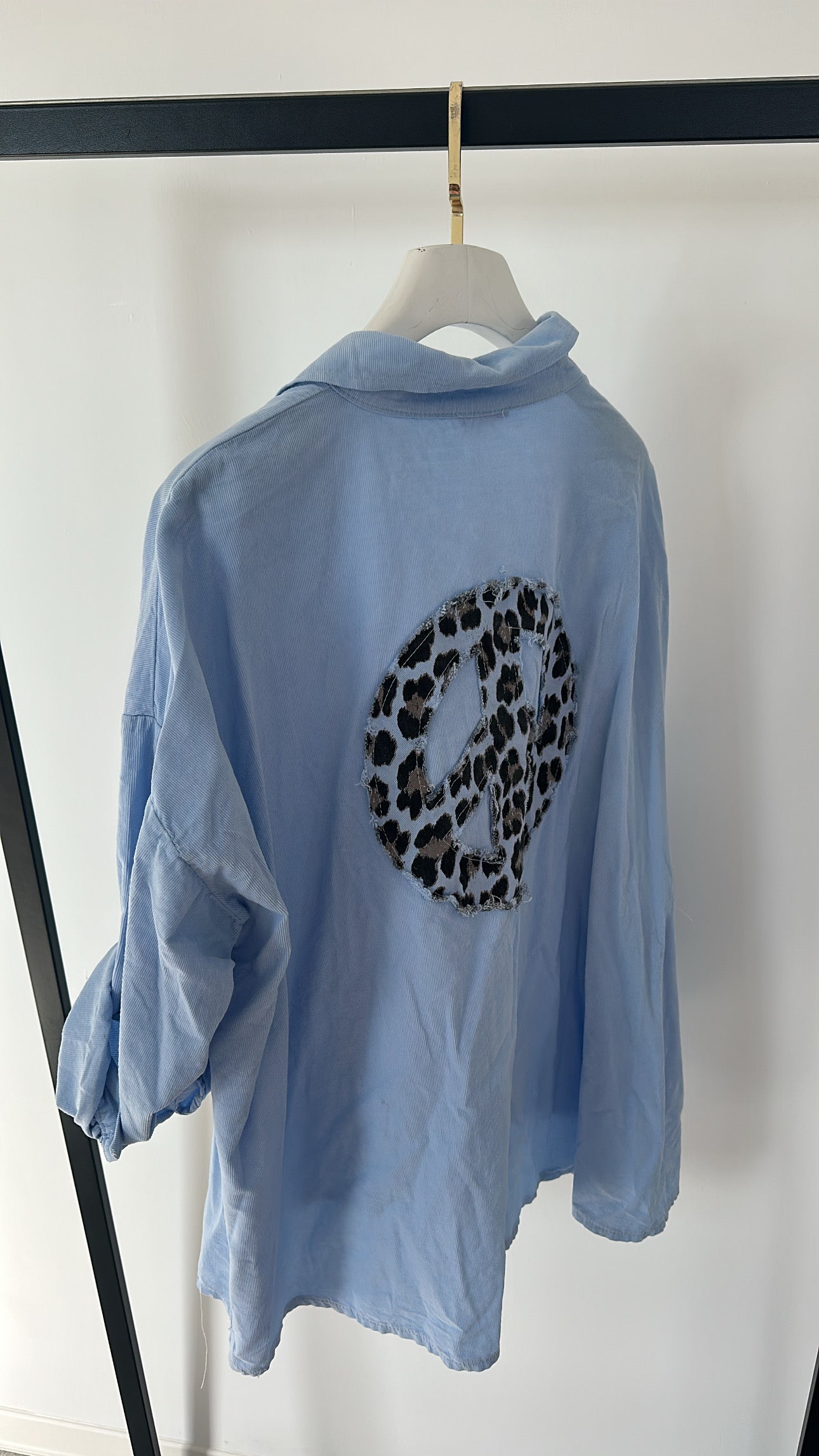 Soft Cord Hemd Bluse Oversize Peace