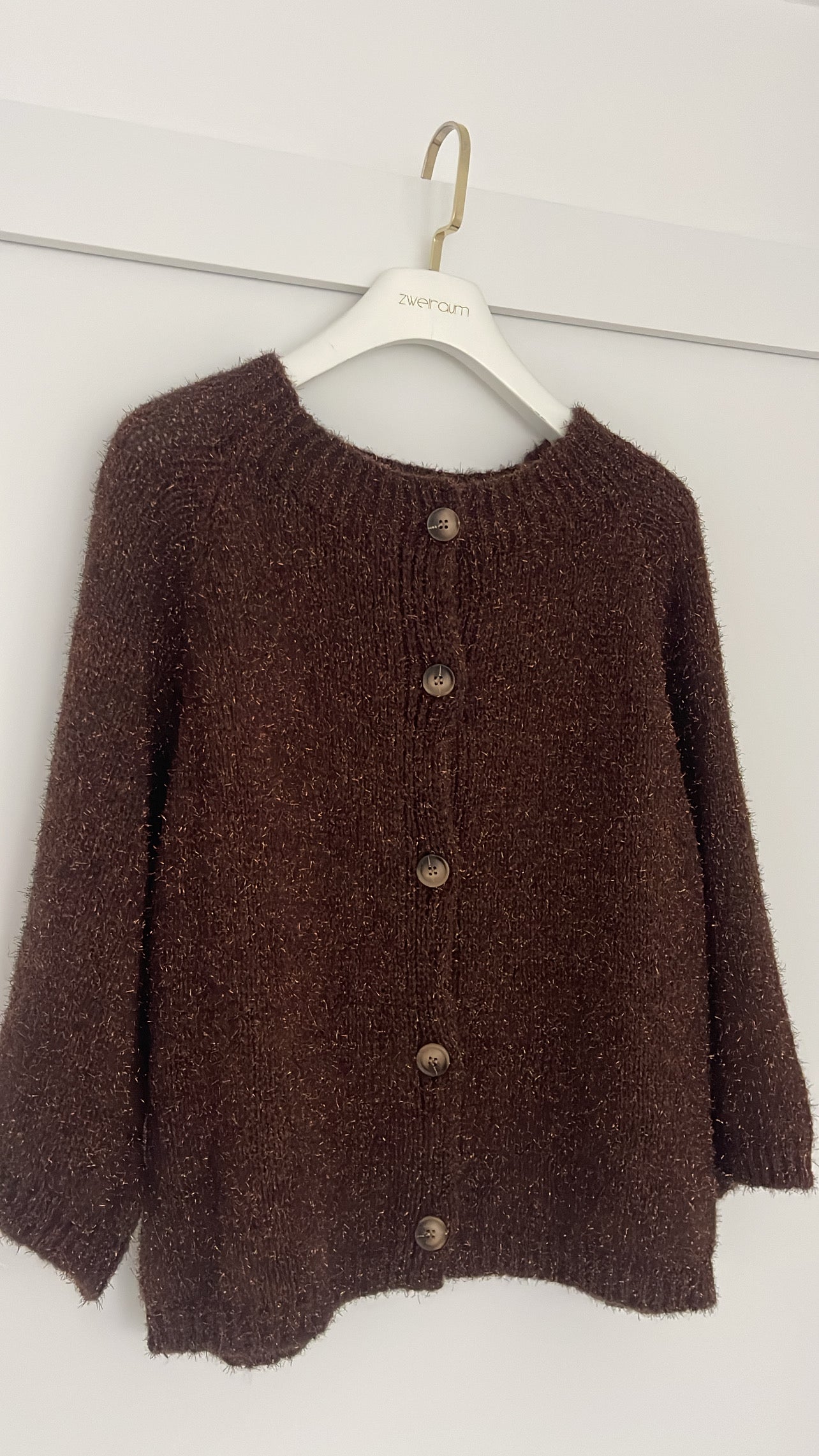 Glitzer Strickjacke Kurzarm