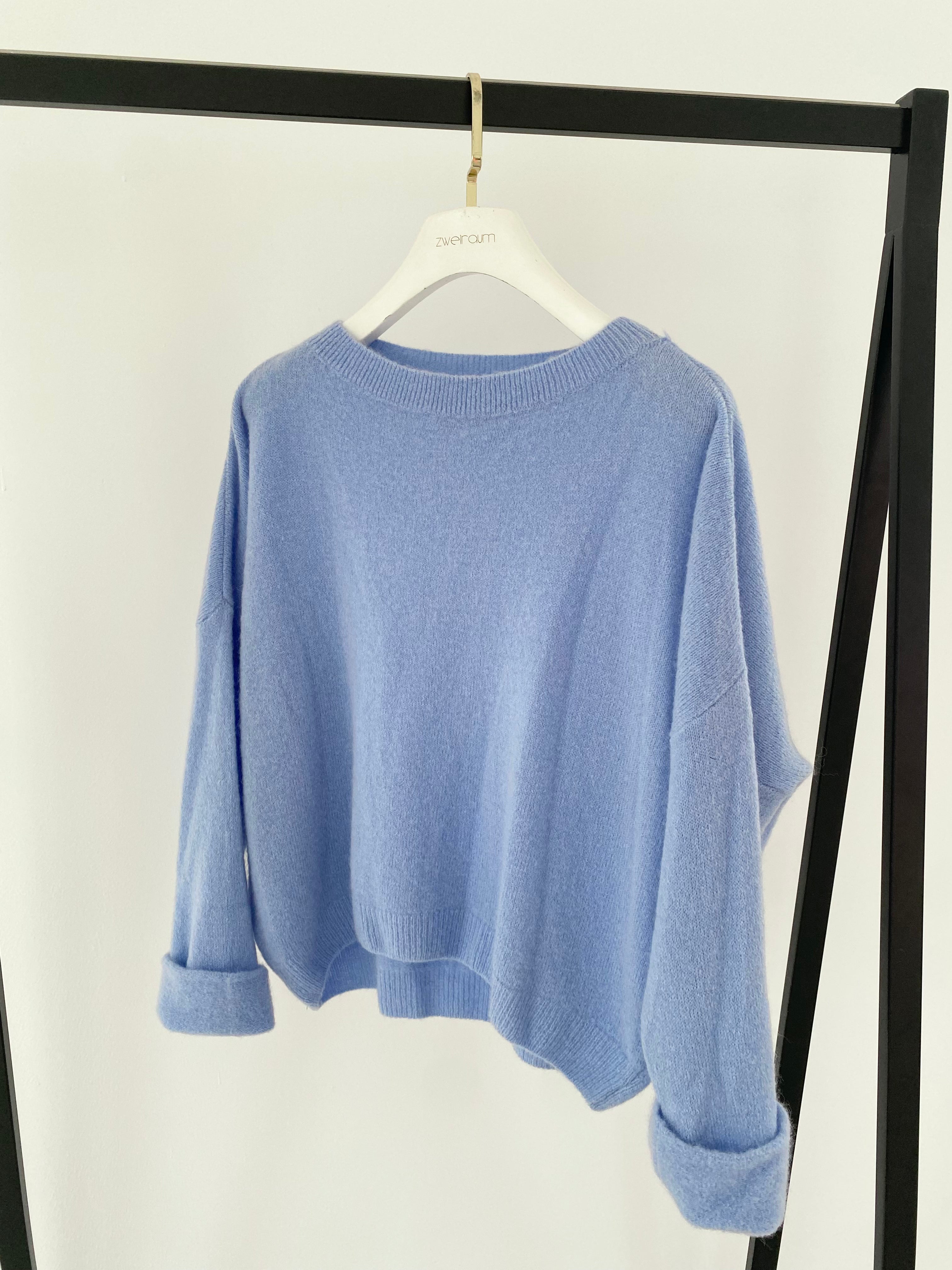 Midi Pulli Roundneck mit Umschlagarm