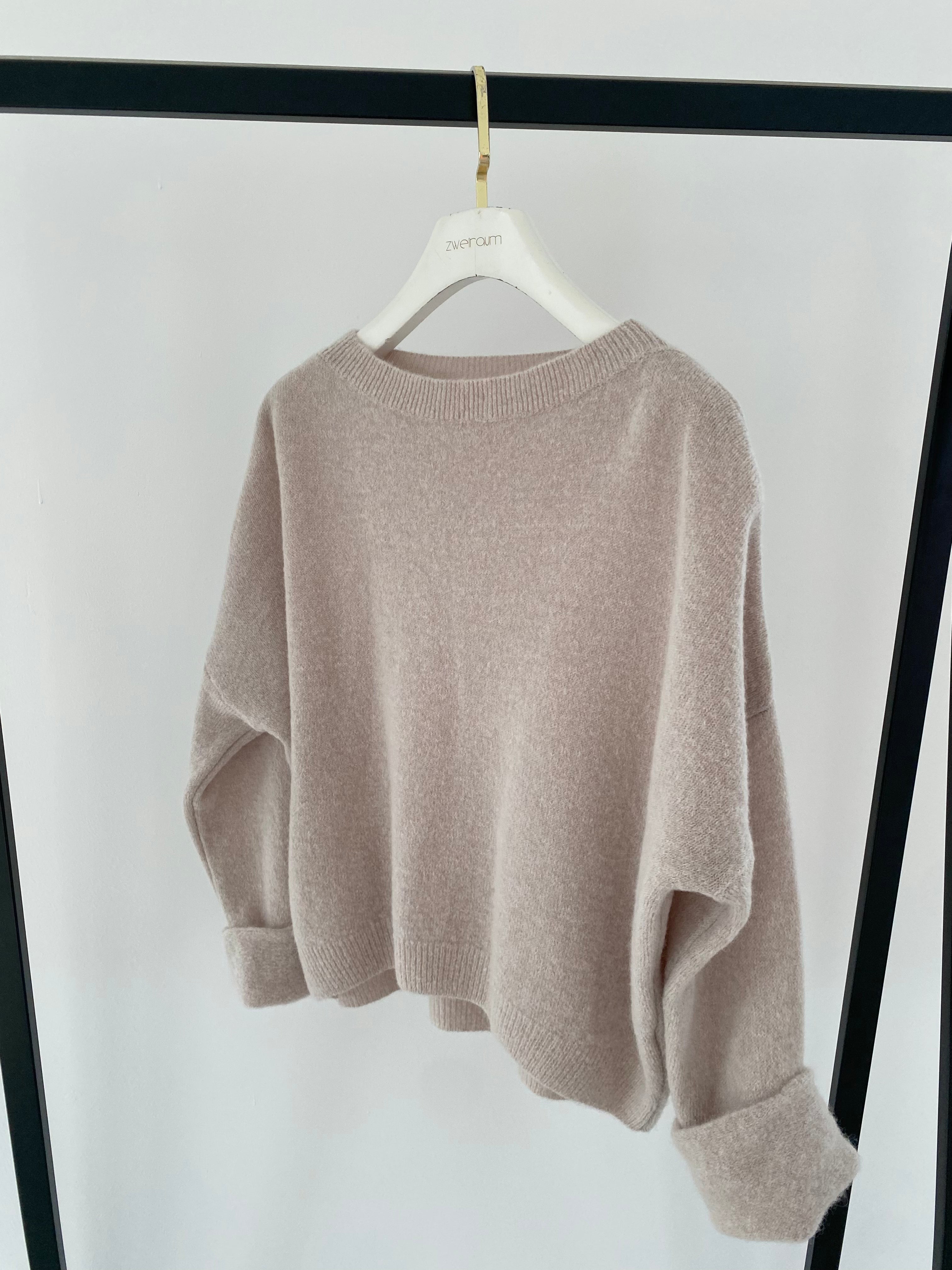 Midi Pulli Roundneck mit Umschlagarm