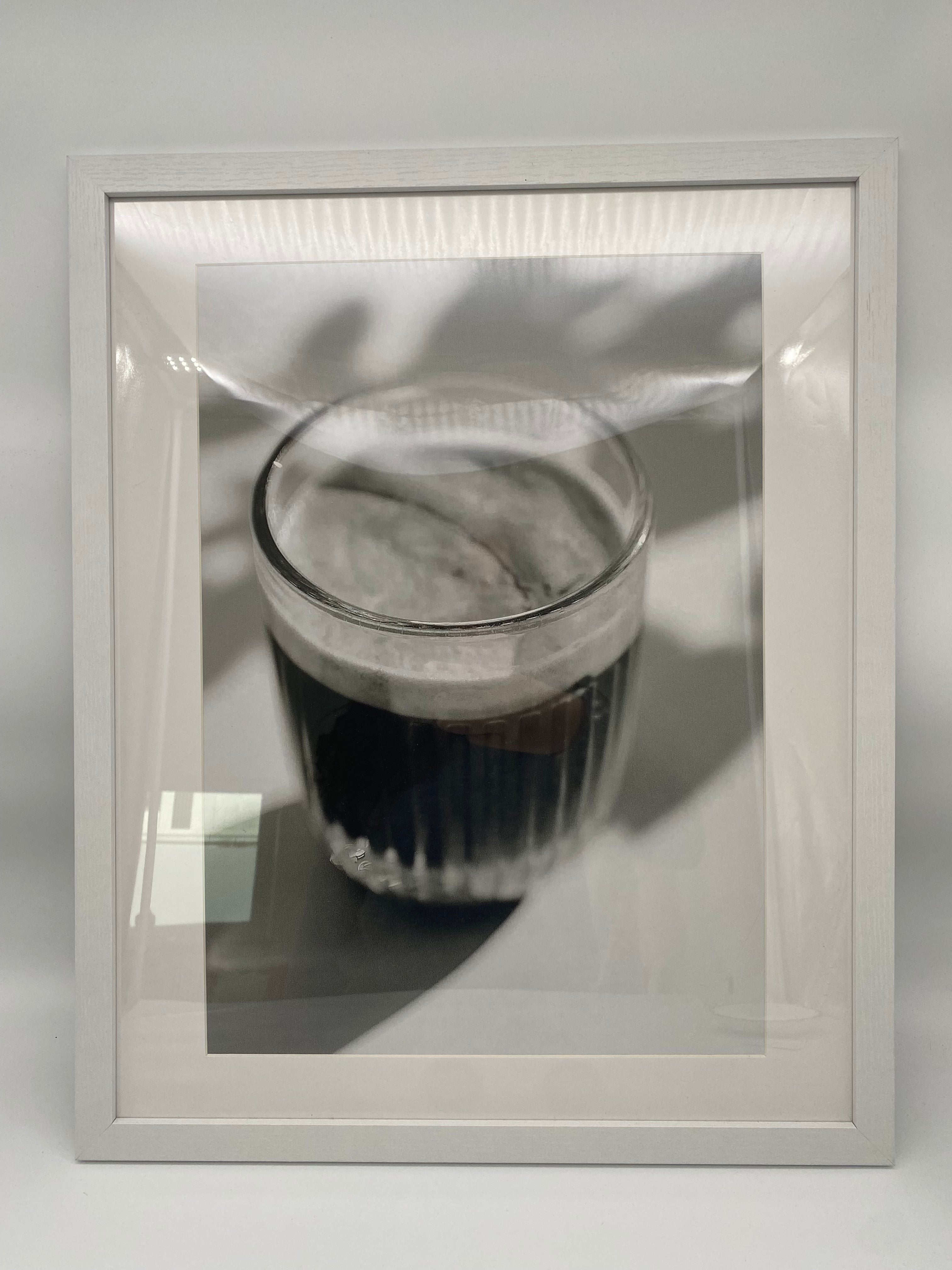 Poster Kaffee im Glas - schwarz/weiß